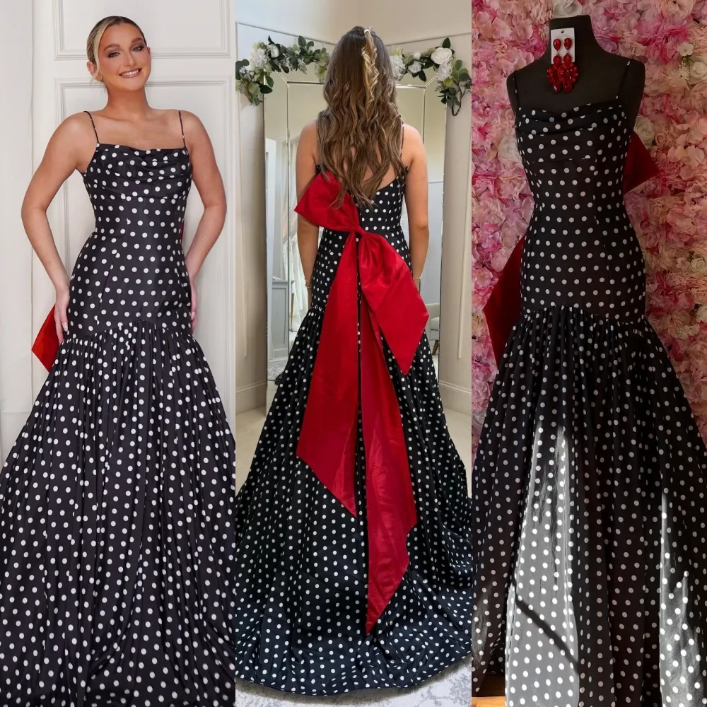 Polka Dot Prom Queen Gown Big Bow Black White Mermaid... From 94  | DHgate