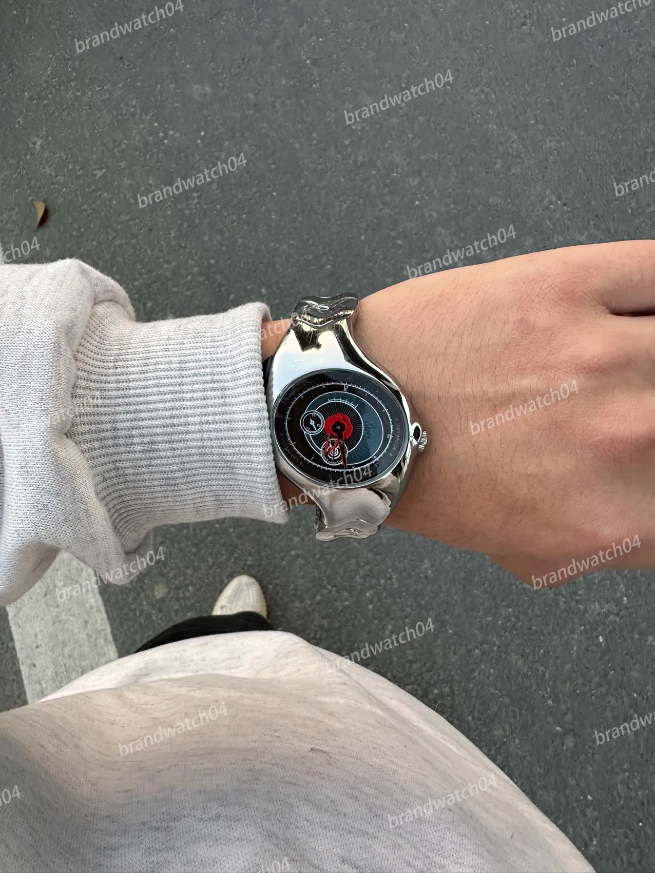 Y2K Twisted Original CH Non-Nickel Trendy Retro Watch - Silver