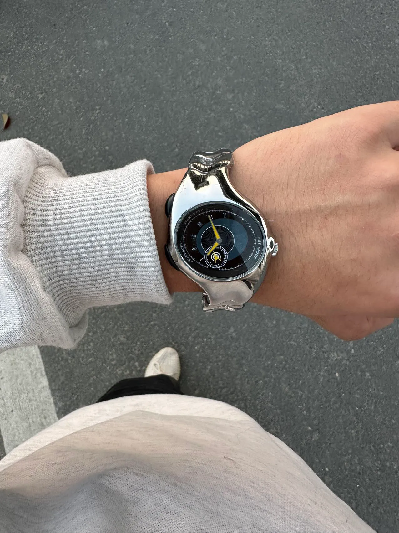 Y2K Twisted Original CH Non-Nickel Trendy Retro Watch - Silver