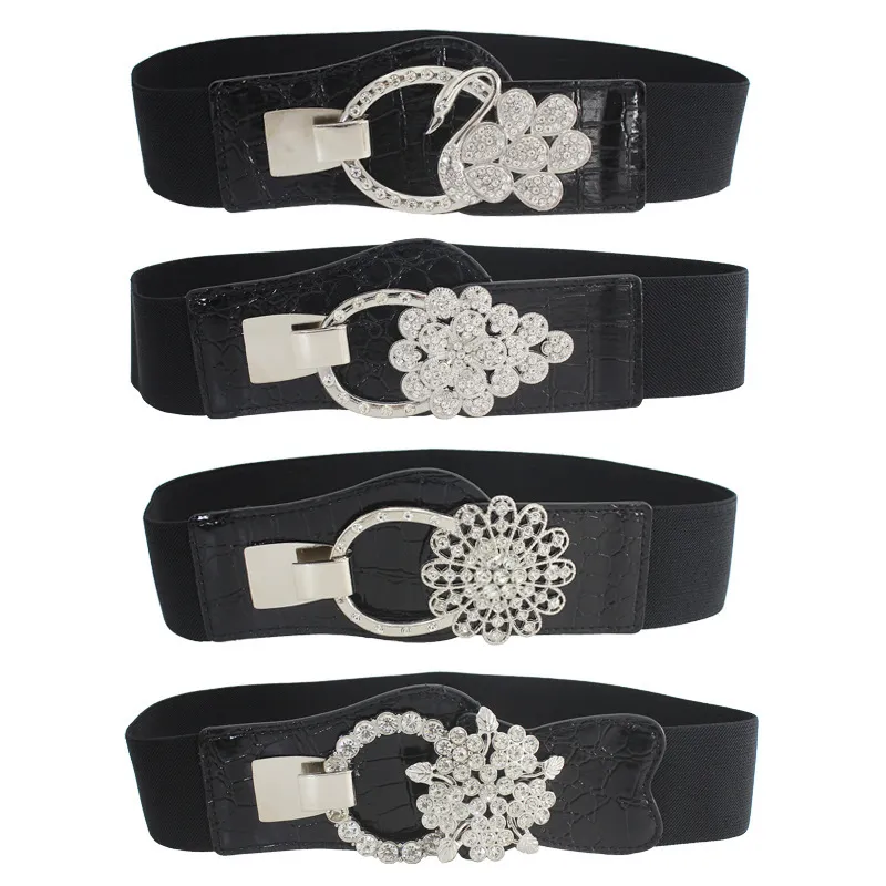 Luxury Brand Designer Belt Flower Shaped Rhinestone... From  display picture 1