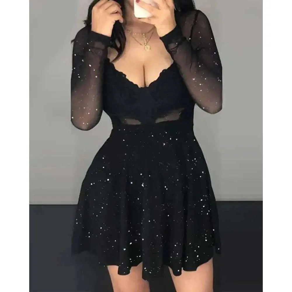 black theory dress Tracie Sequin Dress in Black