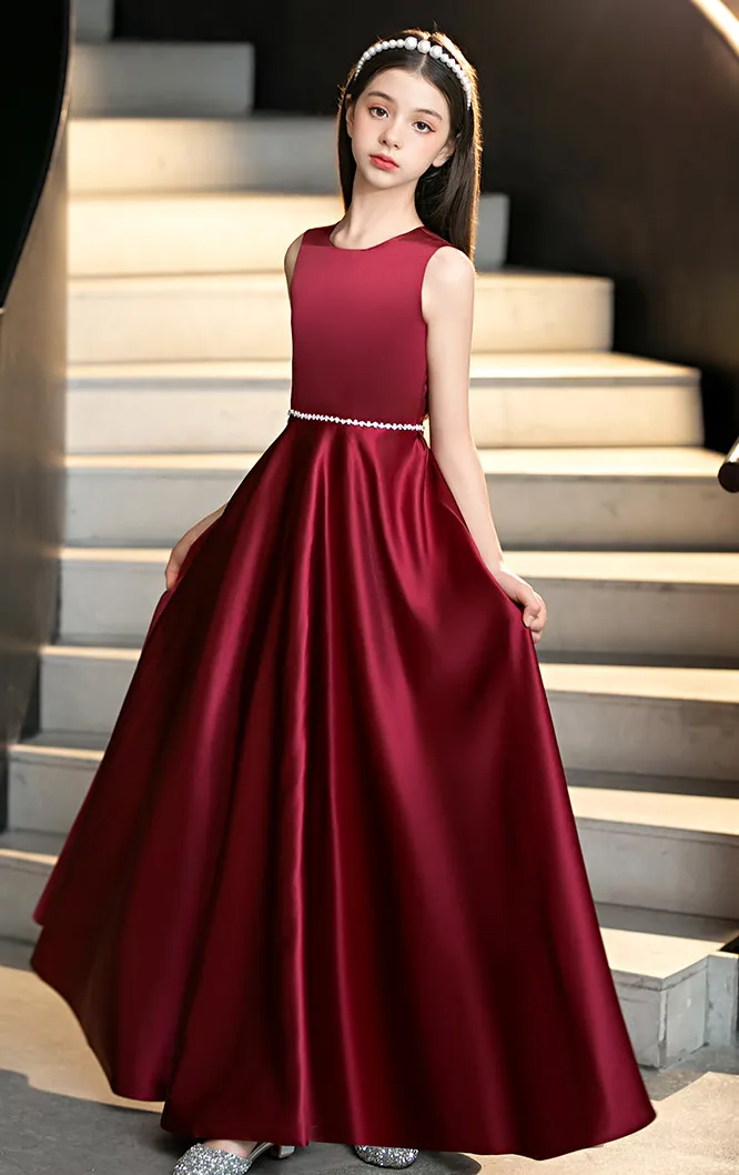 2026 Satin Flower Girl Dress Burgundy Flower Party... From 69,21 | DHgate 2026 Satin Flower Girl Dress Burgundy Flower Party... From 69,21 | DHgate