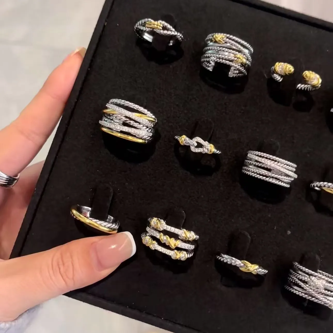 Classic Retro Rings Designer Ring Set 14K Gold &... From Hanjia900717 ...