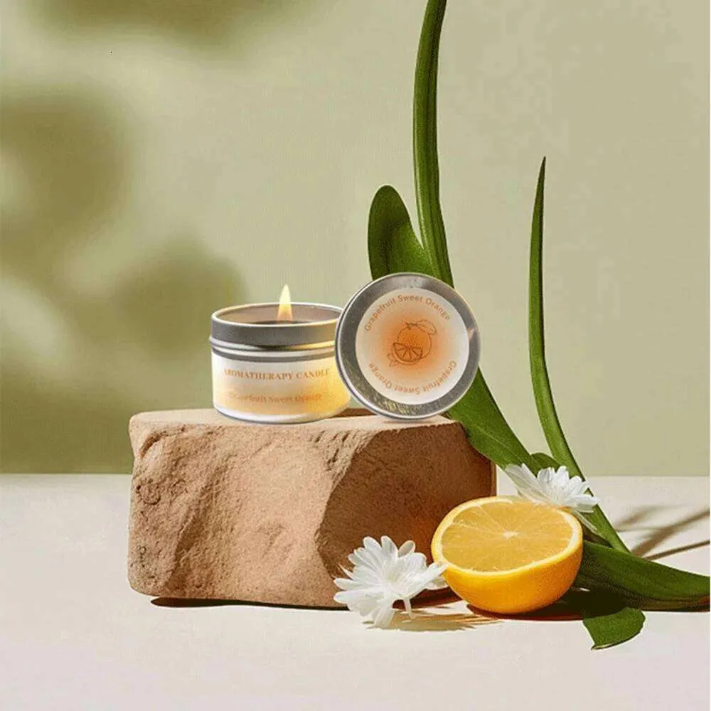 Mini Soy Wax Scented Candle in Round Tin Jar with Flower Petal Detail ...