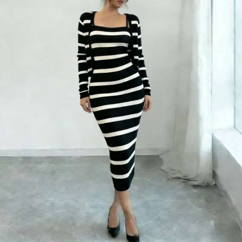 black and white striped bodycon dress outfit The Real Thing Striped Bodycon Midi Dress (White) NanaMacs