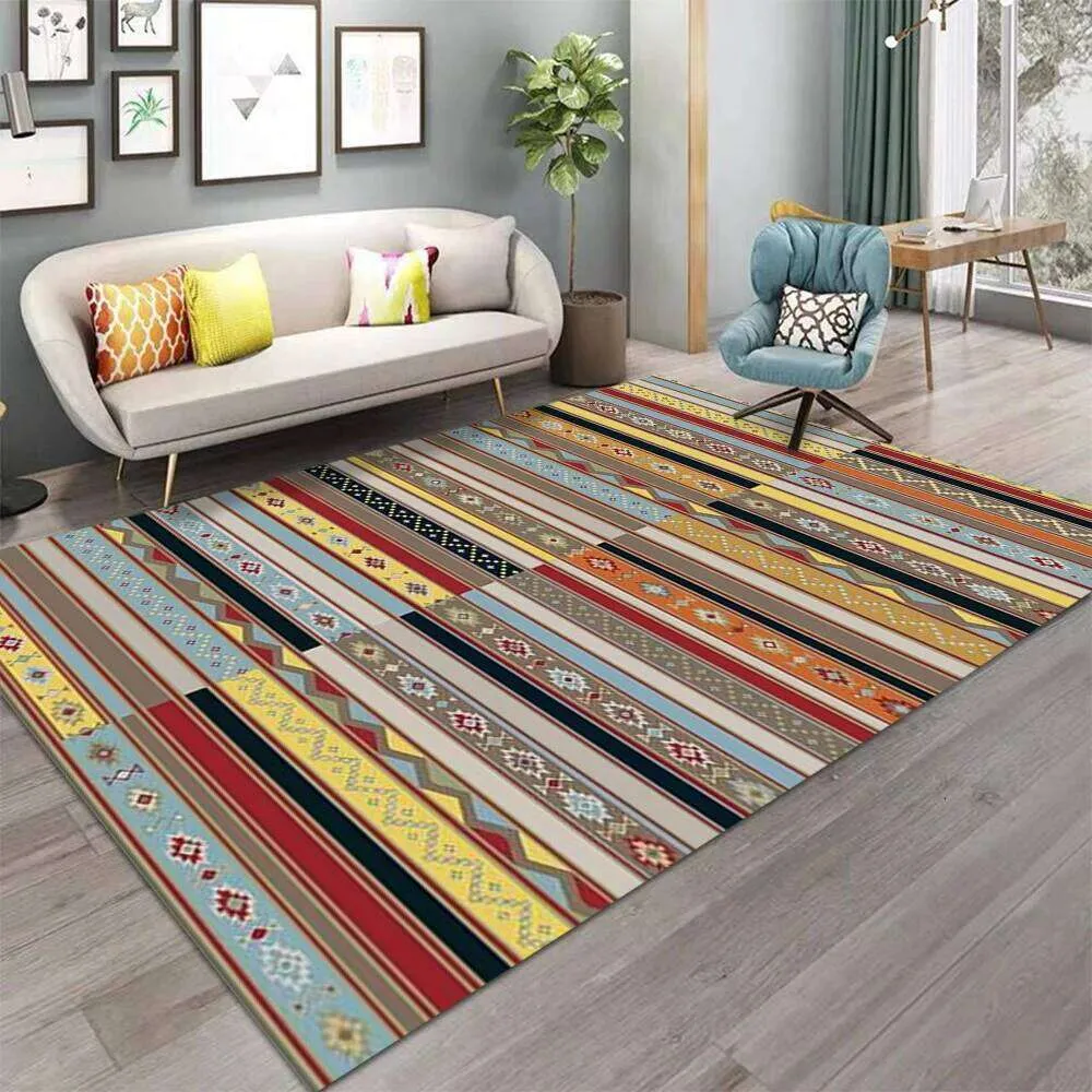 Turkish Style Area Rug 100% Polyester Loop Pile Nonslip Floor Mat for ...