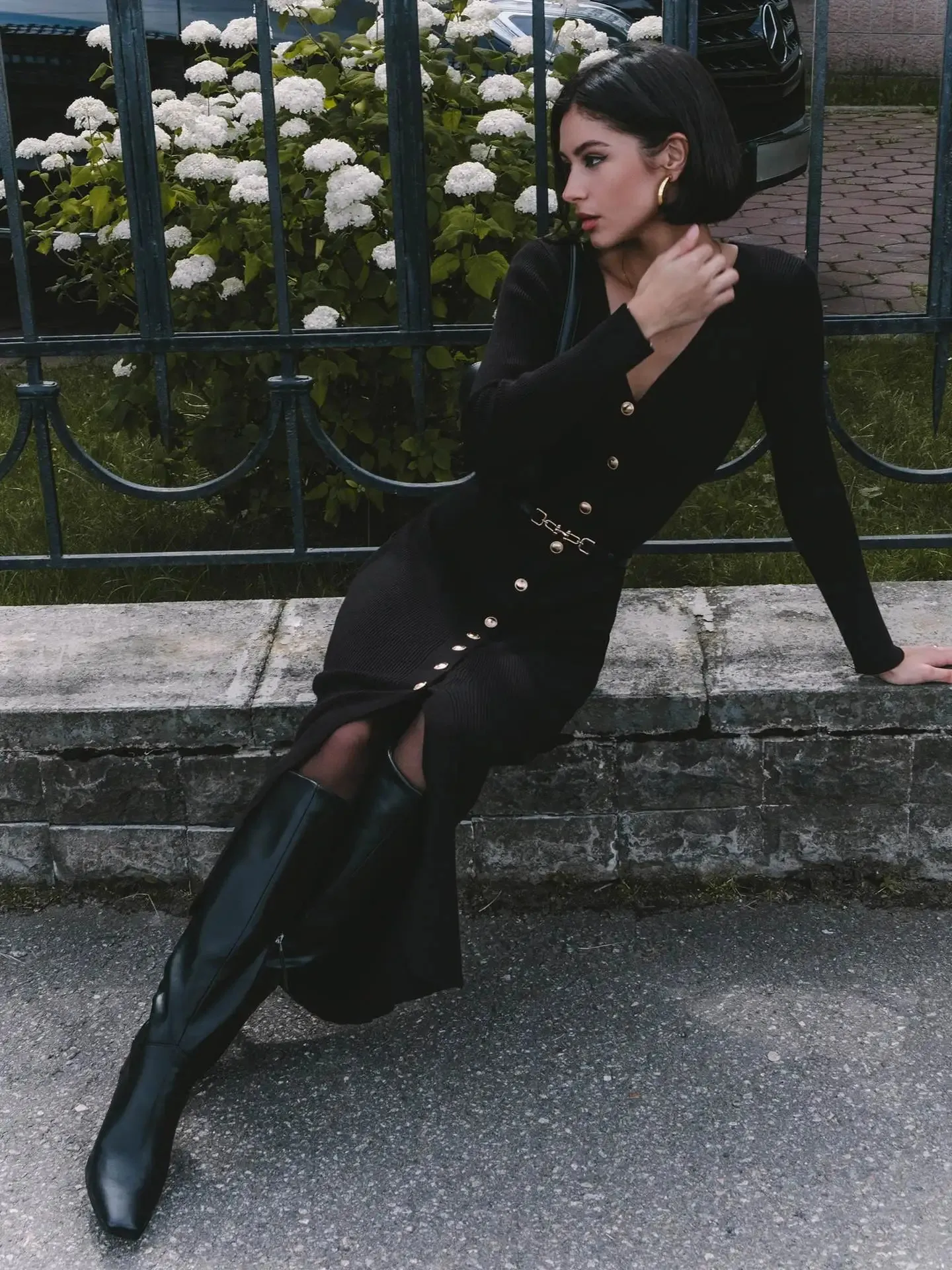 cardigan sweater midi dress Long-Sleeve Belted Cardigan Sweater Midi Dress