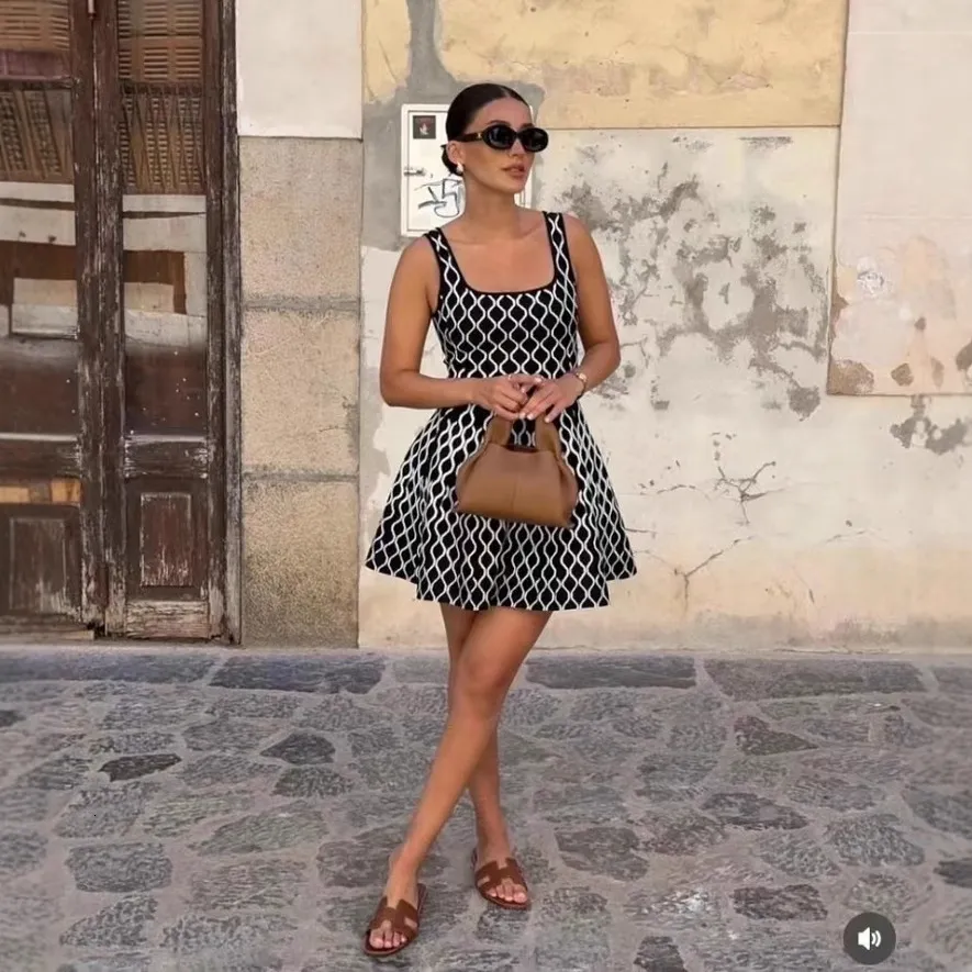 black and white check maxi dress Lil Legs Folk Maxi