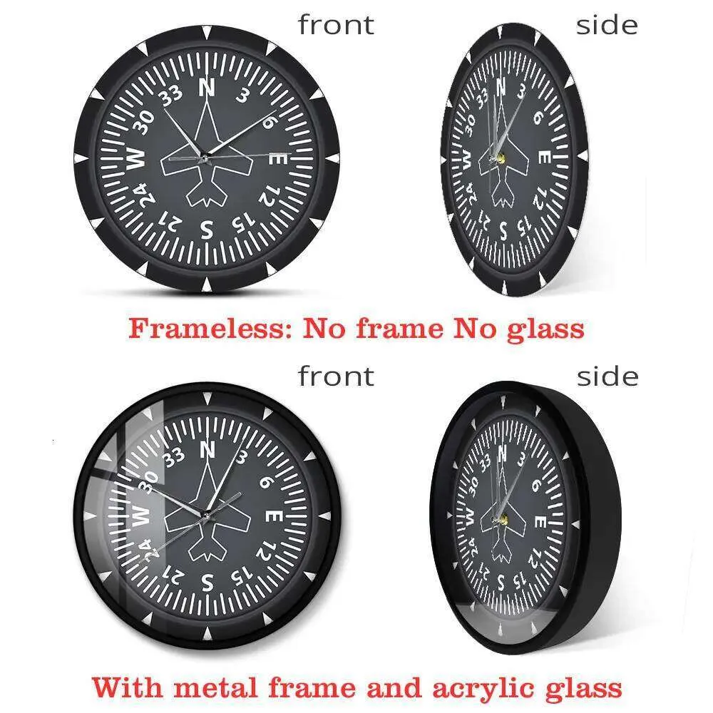 Directional Gyro Compass Mechanical Flight Instrument Wall Clock Pink ...