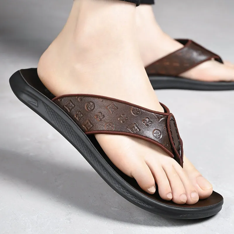 2026 Summer New Embossed Design Casual Trend Anti Slip Men Flip Flops High Quality Beach Versatile Slippers Size 38 44_voghion.com