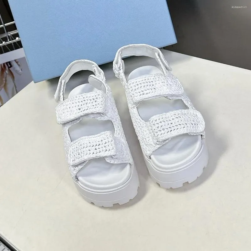 Handmade Gladiator Raffia Sandals For Women Open Toe Beach Shoes_voghion.com