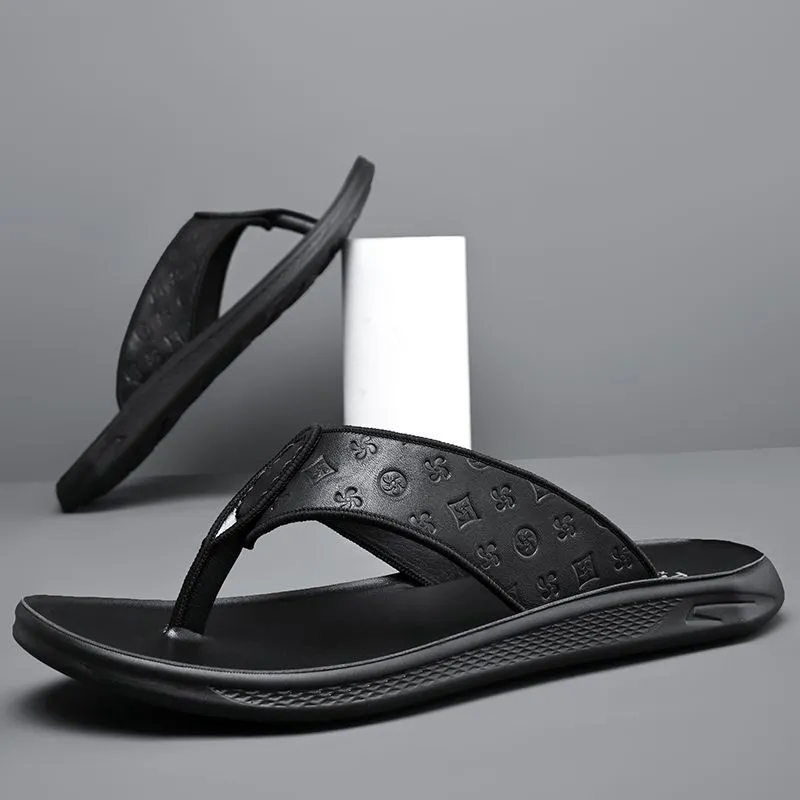 2026 Summer New Embossed Design Casual Trend Anti Slip Men Flip Flops High Quality Beach Versatile Slippers Size 38 44_voghion.com