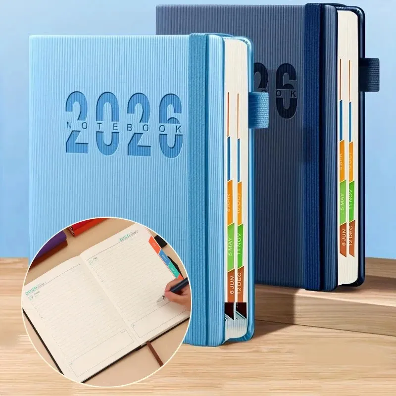 2026 Dated Daily Planner Notebook - Hardcover Leather with 400 Thick ...