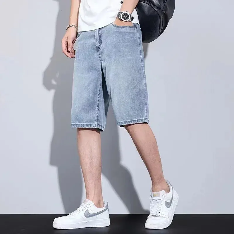 Pantaloncini Larghi In Jeans Da Uomo Y2K - Jorts In Denim Strappati, Vita Bassa, Abbigliamento Estivo Streetwear Hip Hop, Con 4 Tasche
