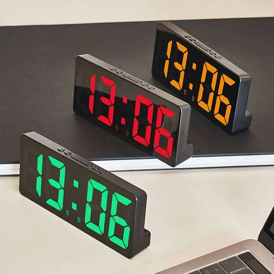 Voice Control Digital Alarm Clock with LED Screen and Night Mode for ...