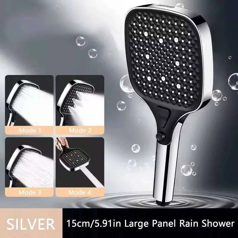 15 cm Big Panel High Pressure Shower Head with Large Flow Massage Spray ...