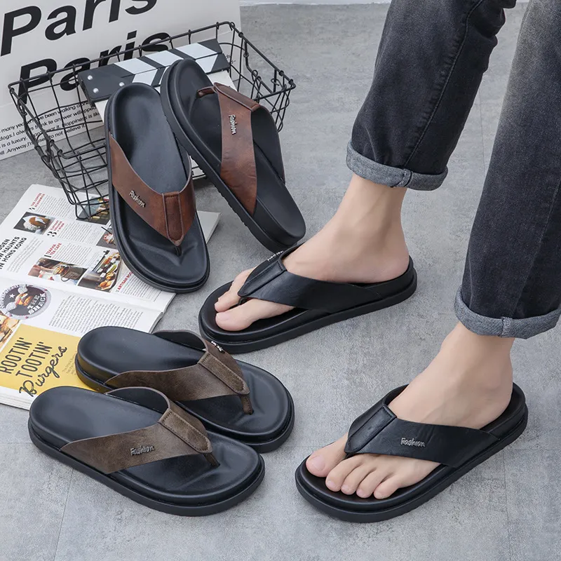 Cross Border New Style Men's Casual On Flip Flops With Soft Sole Anti Slip And Durable Suitable For Outdoor Wear As_vogvips.com