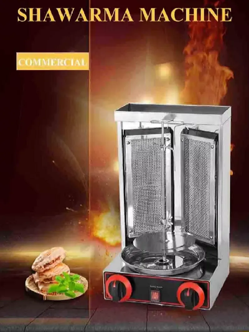 Parrilla Vertical Giratoria Eléctrica: Asadora De Kebab, Pollo Al Espiedo Y Shawarma, 1500W