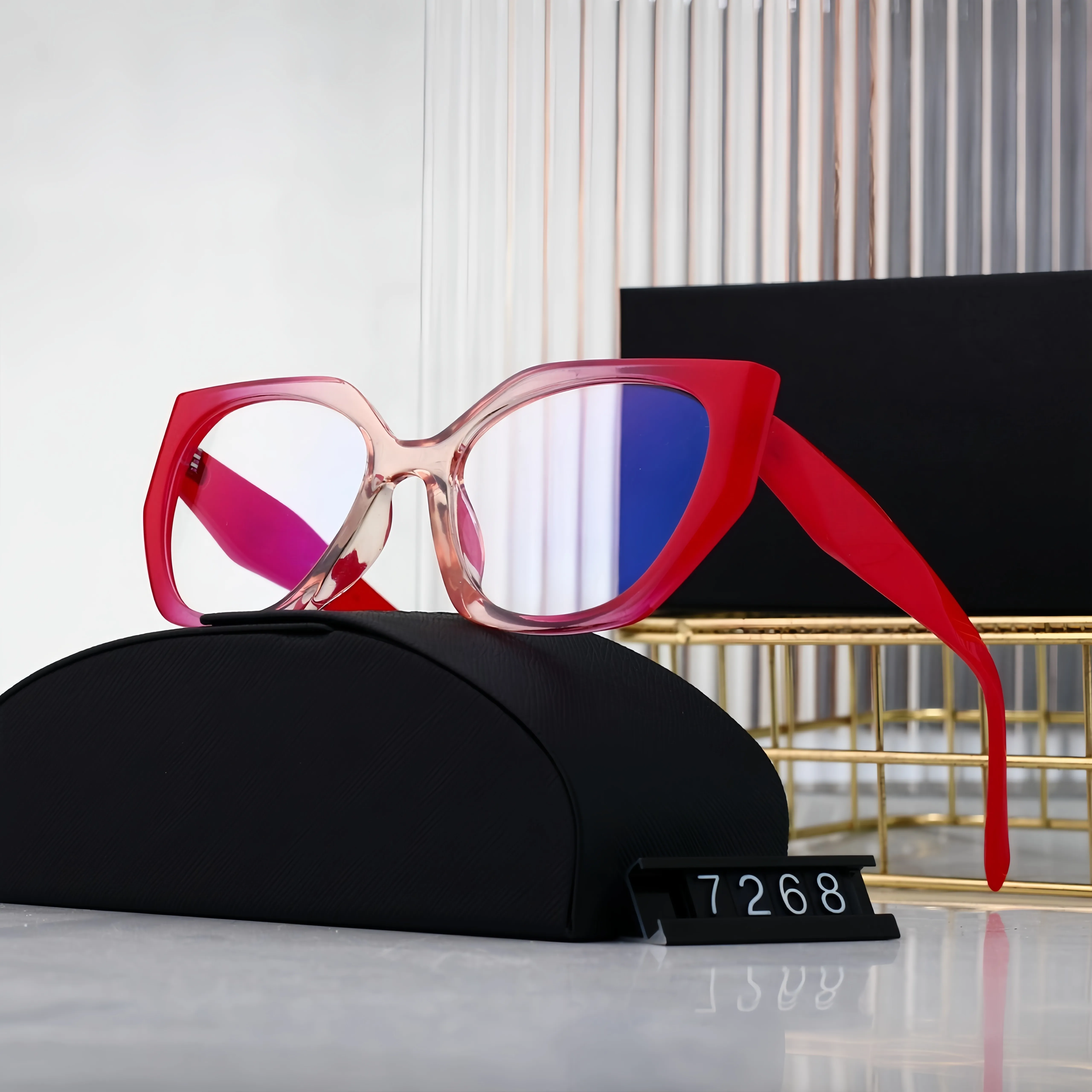 KL 7268 Luxe zonnebril zonder doos, designerbril voor dames en heren, seniorenbril, vintage montuur_voghion.com