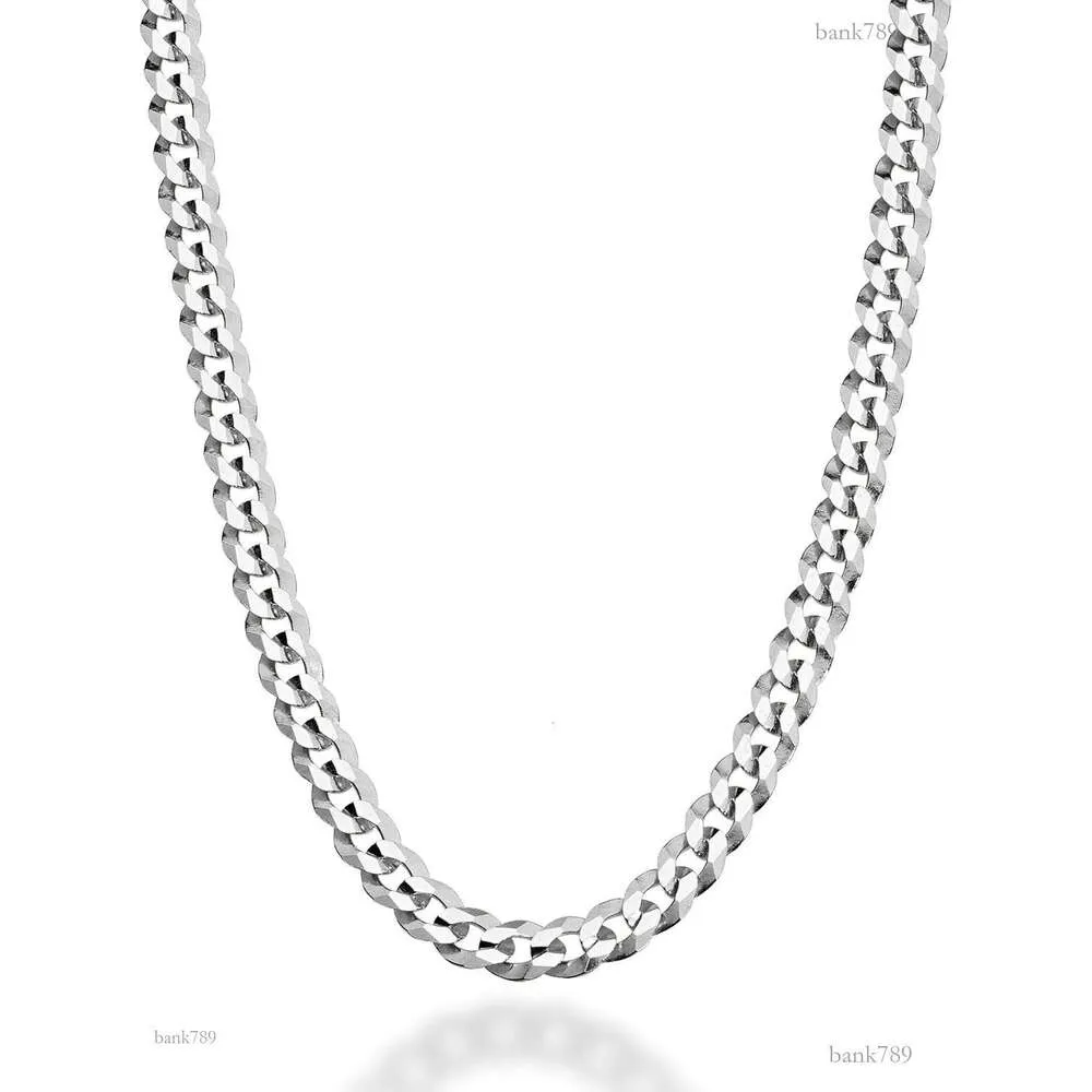 Solid 925 Sterling Silver Italian 5mm Diamond Cut Cuban Link Curb Chain Necklace For Women Men Mad_voghion.com
