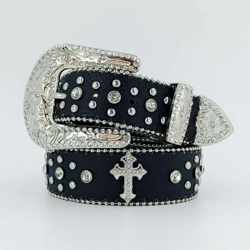 Unisex Rhinestone Cross Western Belt Retro Y2k Punk... From  display picture 1