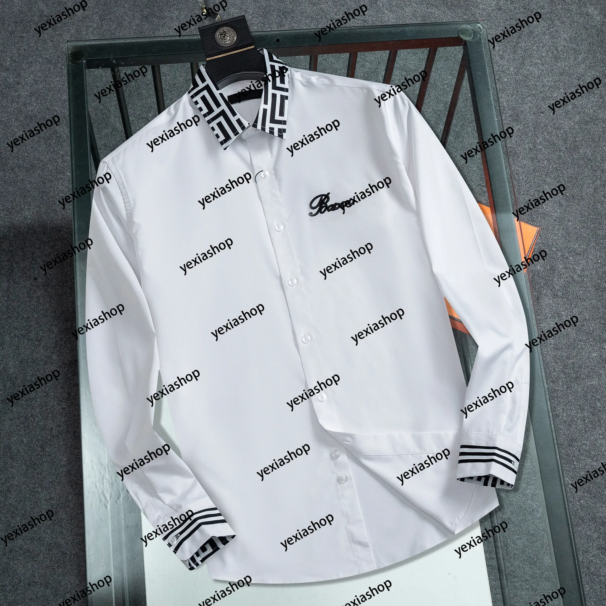 mens dress shirts size 3xl Men's Stylish Casual Embroidered fashion Dress Shirt Size M L XL 2XL 3XL 4XL