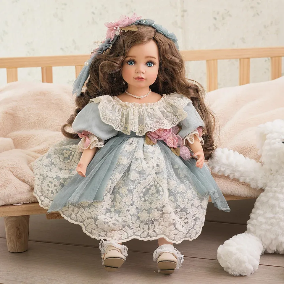 18 Zoll Cloveray Kawaii Keramikpuppe, niedliche europäische Retro-Puppe, Porzellanpuppe, Raumdekoration, Originalkunstwerke, Geschenk 260114