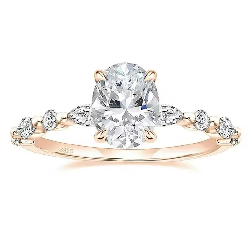 14k 18k Solid Gold Solitaire Lab Grown Diamond Wedding Ring Women_voghion.com