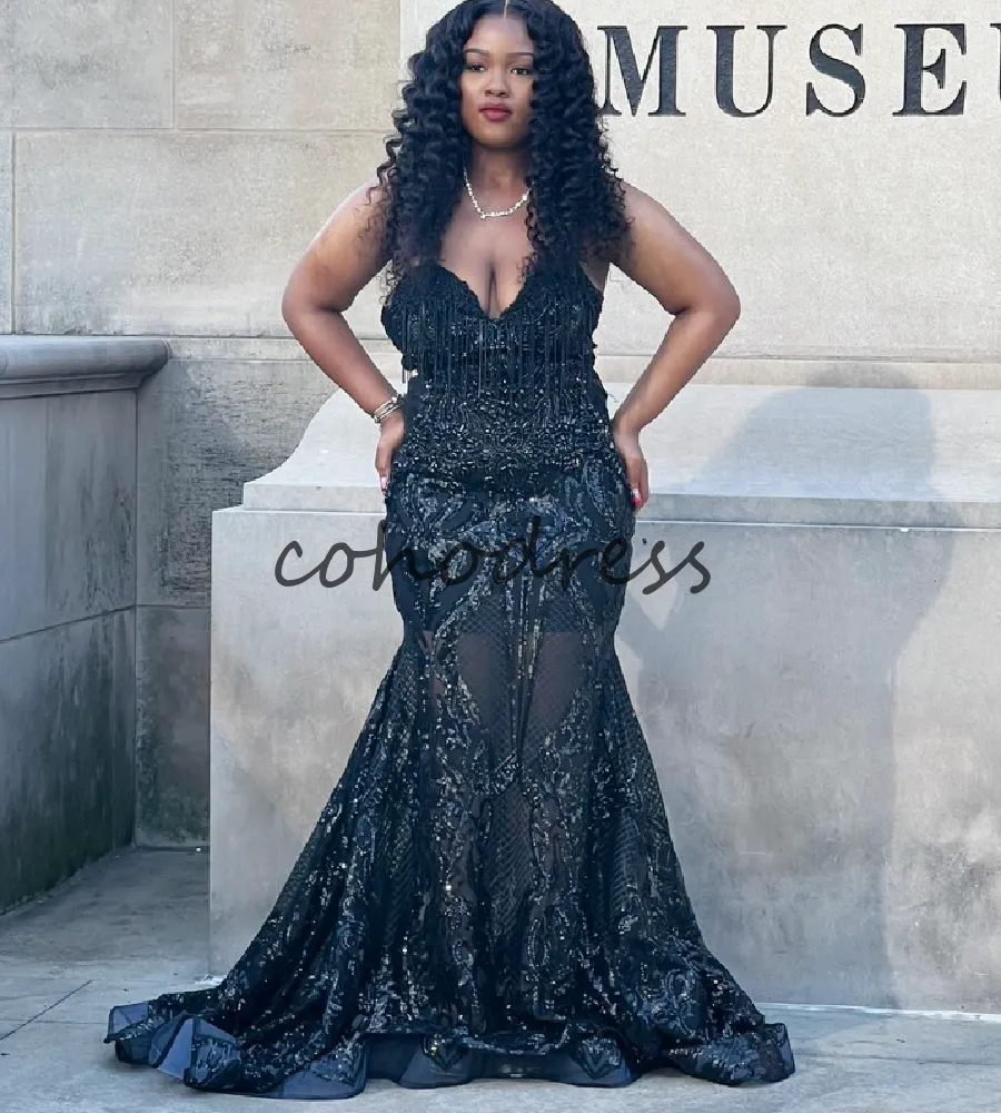 Opulent Black Sequin Evening Gowns 2026 Sweetheart... From 140,65  | DHgate