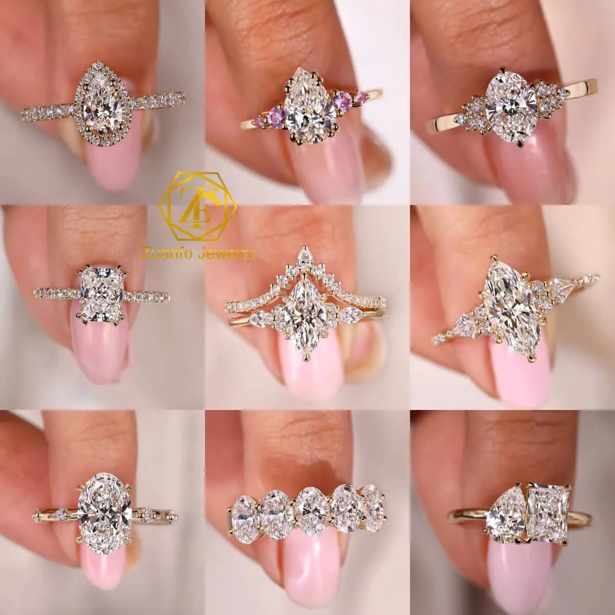 Anillo de compromiso de lujo personalizado con diamante cultivado en laboratorio VVS, talla ovalada, certificado por IGI, para mujer, oro de 10K, 14K o 18K. Regalo ideal para aniversario._voghion.com
