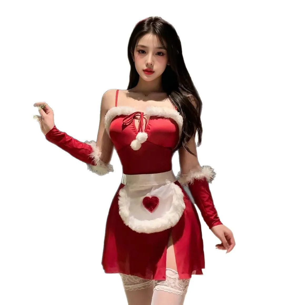 E198 Sexy Christmas Lingerie Set Maid Dress Costume... From Ttyy668, Rs.20,249.74