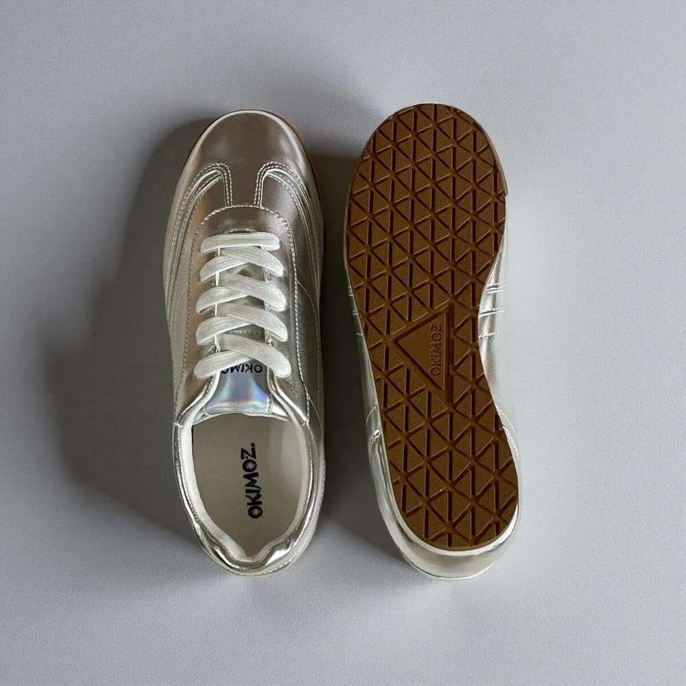 okimoz Neue Laufschuhe im Retro-Stil, metallisch-silber, leichte, glänzende Freizeitschuhe für Damen, atmungsaktiv_voghion.com