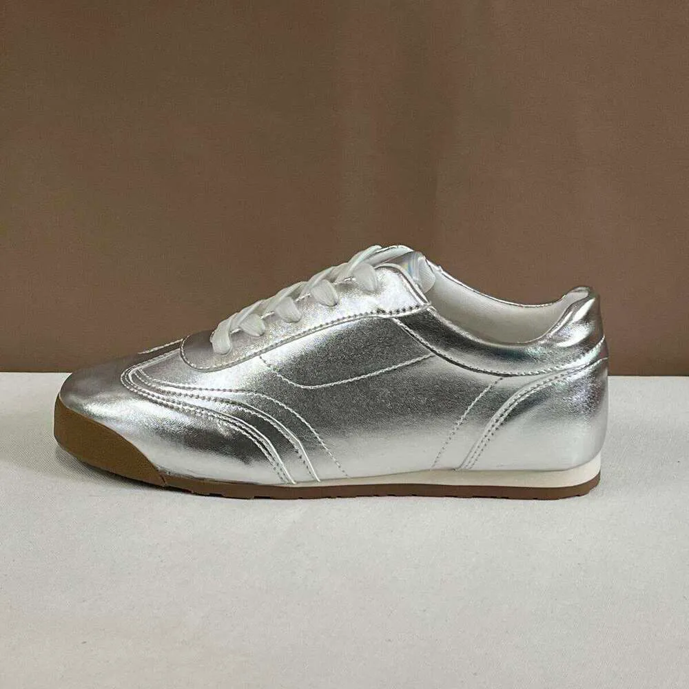 okimoz Neue Laufschuhe im Retro-Stil, metallisch-silber, leichte, glänzende Freizeitschuhe für Damen, atmungsaktiv_voghion.com