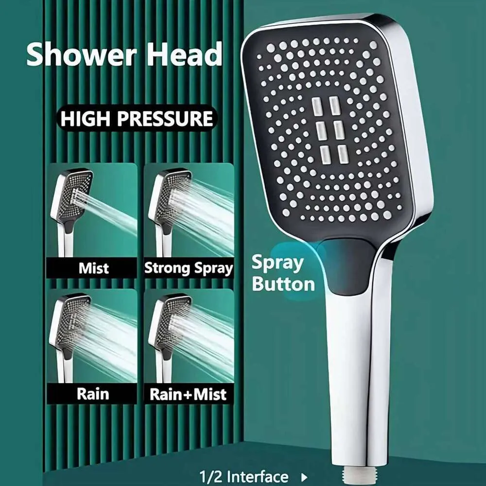 Adjustable High Pressure Shower Head With 3 Spray Modes Large Flow ...