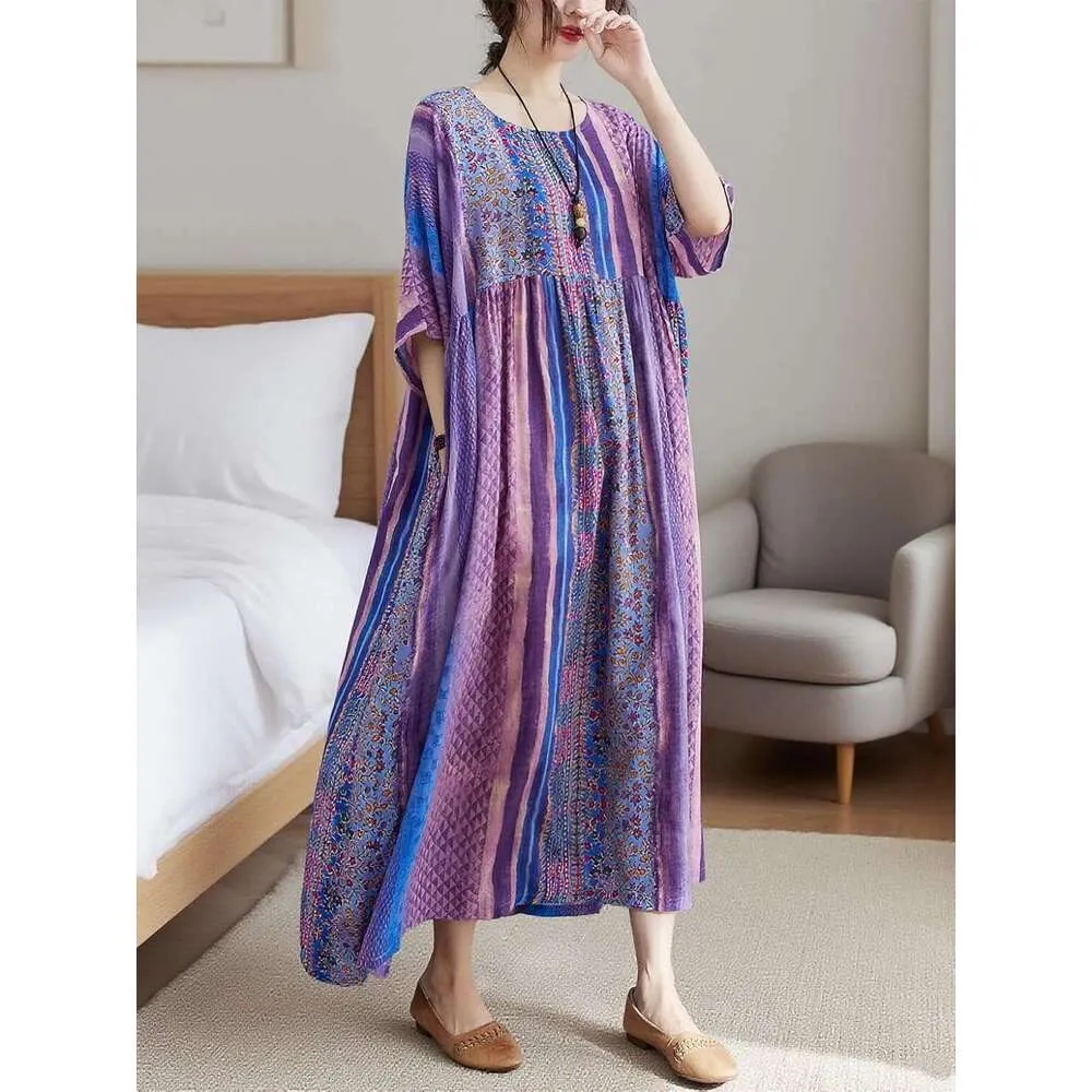 plus size purple summer dresses Zapaka Women Sparkly Purple Plus Size Sequined Cocktail Dress Chiffon Round Neck Party Dress ZAPAKA