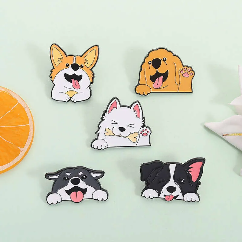Spilla a forma di cane simpatica spilletta in metallo per zaino_voghion.com