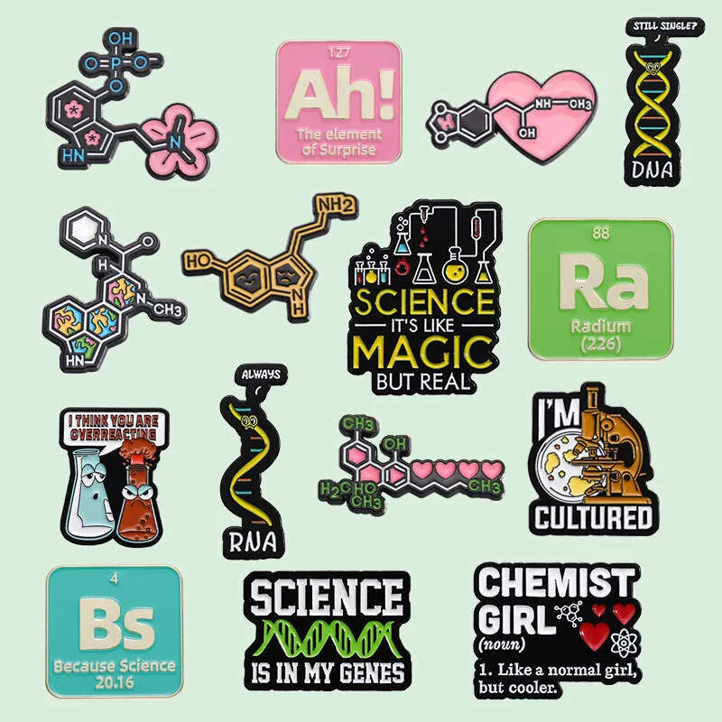 Broche creativa de elemento químico accesorio para laboratorio_voghion.com