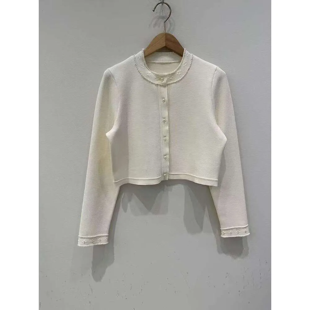 New Dress Women With Pearl 2026.French Style Small Fragrant White Pearl Edge Sleeveless Jacket With ...