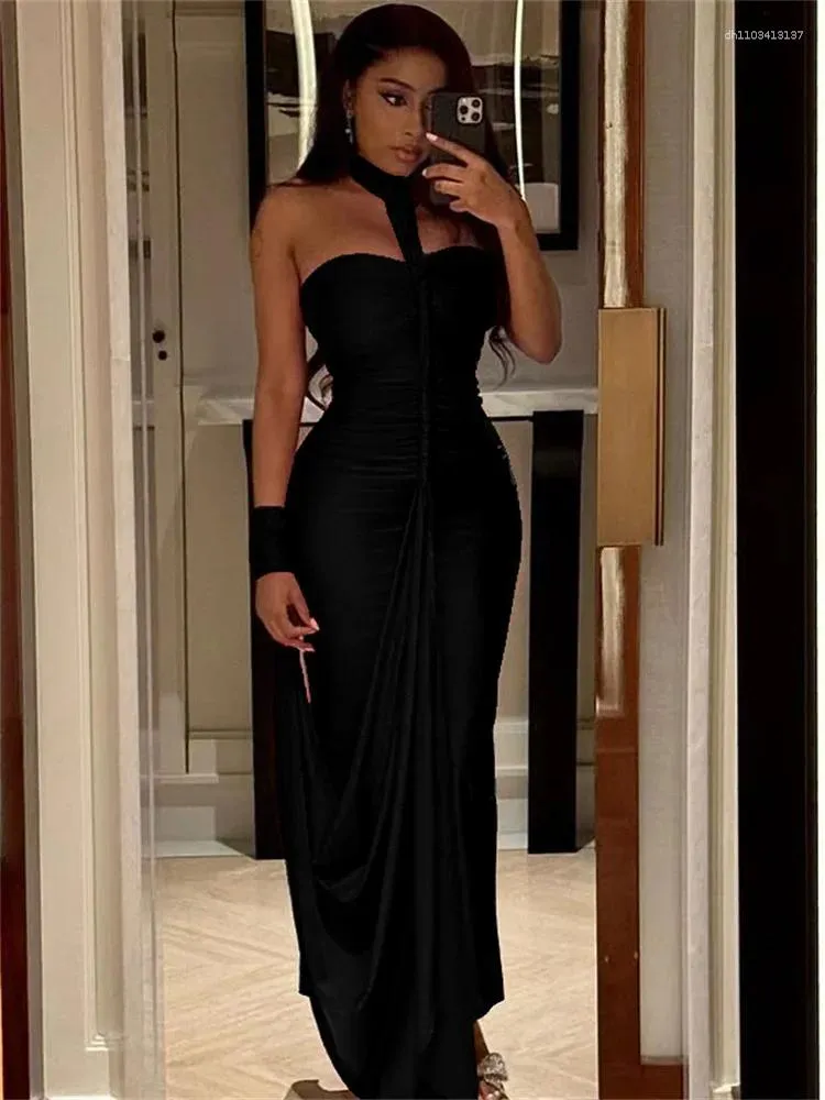 Casual Dresses Leosoxs Elegant Halter Maxi Dress... From 17,32  | DHgate