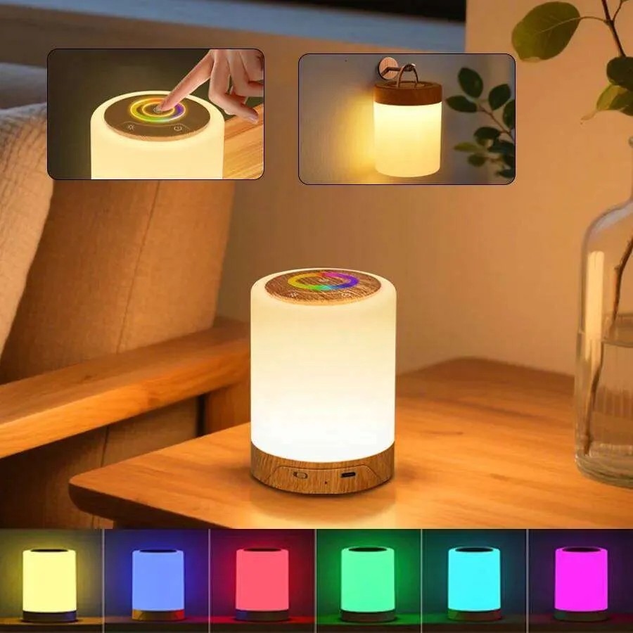 LED折りたたみ式ナイトランタンライト、タッチコントロール付き、3段階 ブラウン ランタン ベッドライト