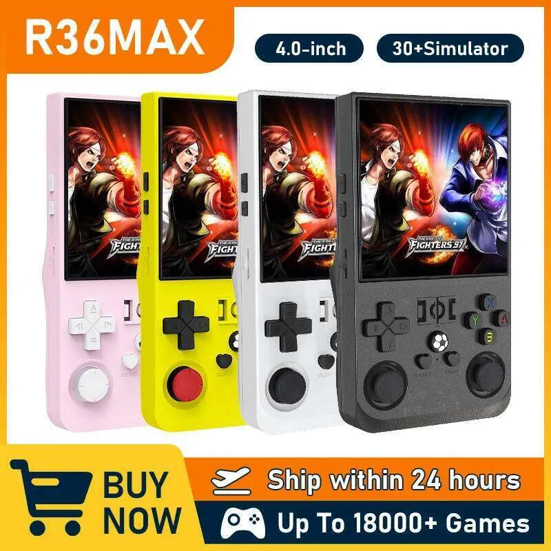R36MAX Console de jeu portable rétro pour système Linux Open Source prend en charge plus de 30 émulateurs, écran IPS de 4 pouces pour RK3326, 4000 mAh (128G