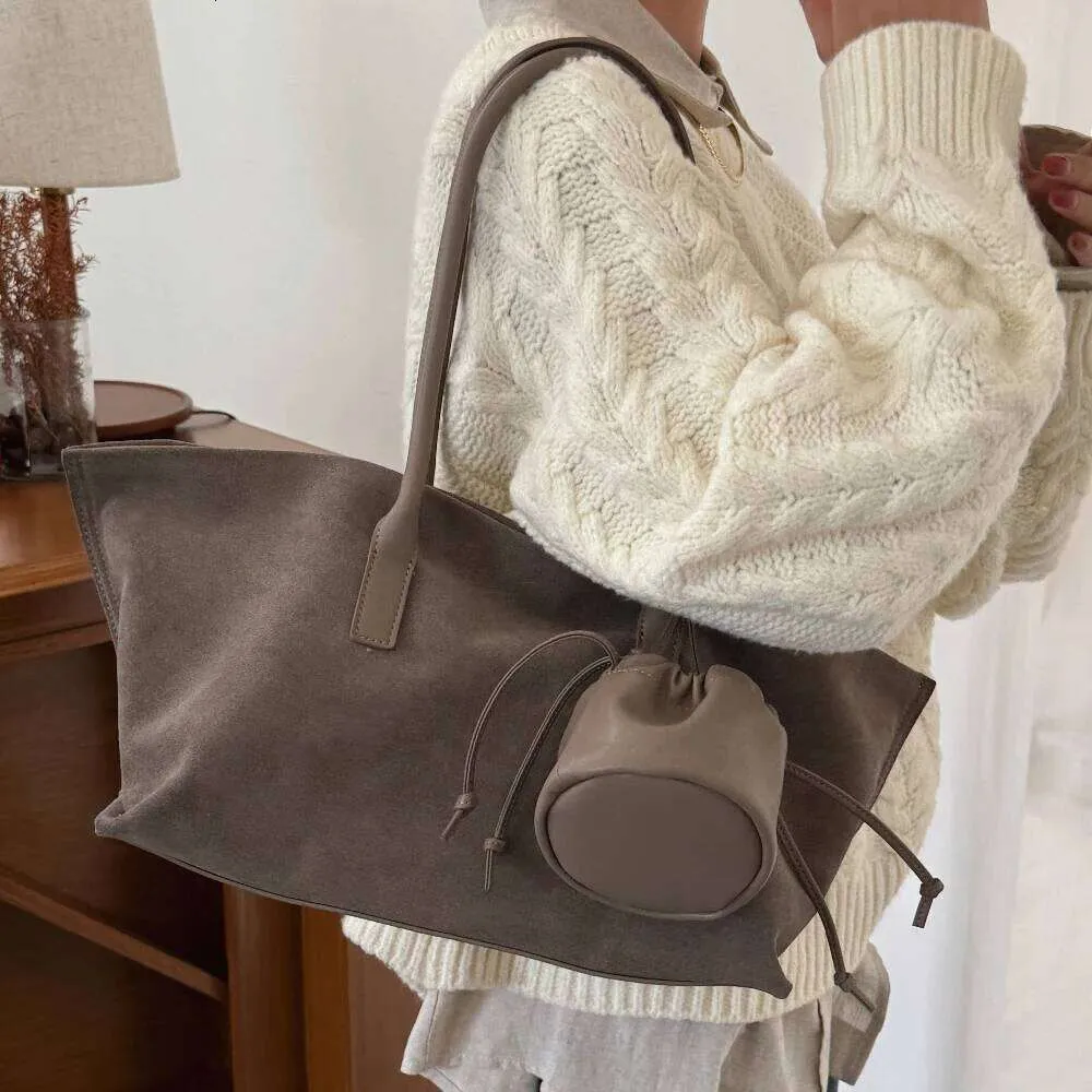 Borsa in pelle scamosciata oversize da donna, borsa a tracolla e borsette di lusso, borse casual spaziose, grande capacità, novità._voghion.com