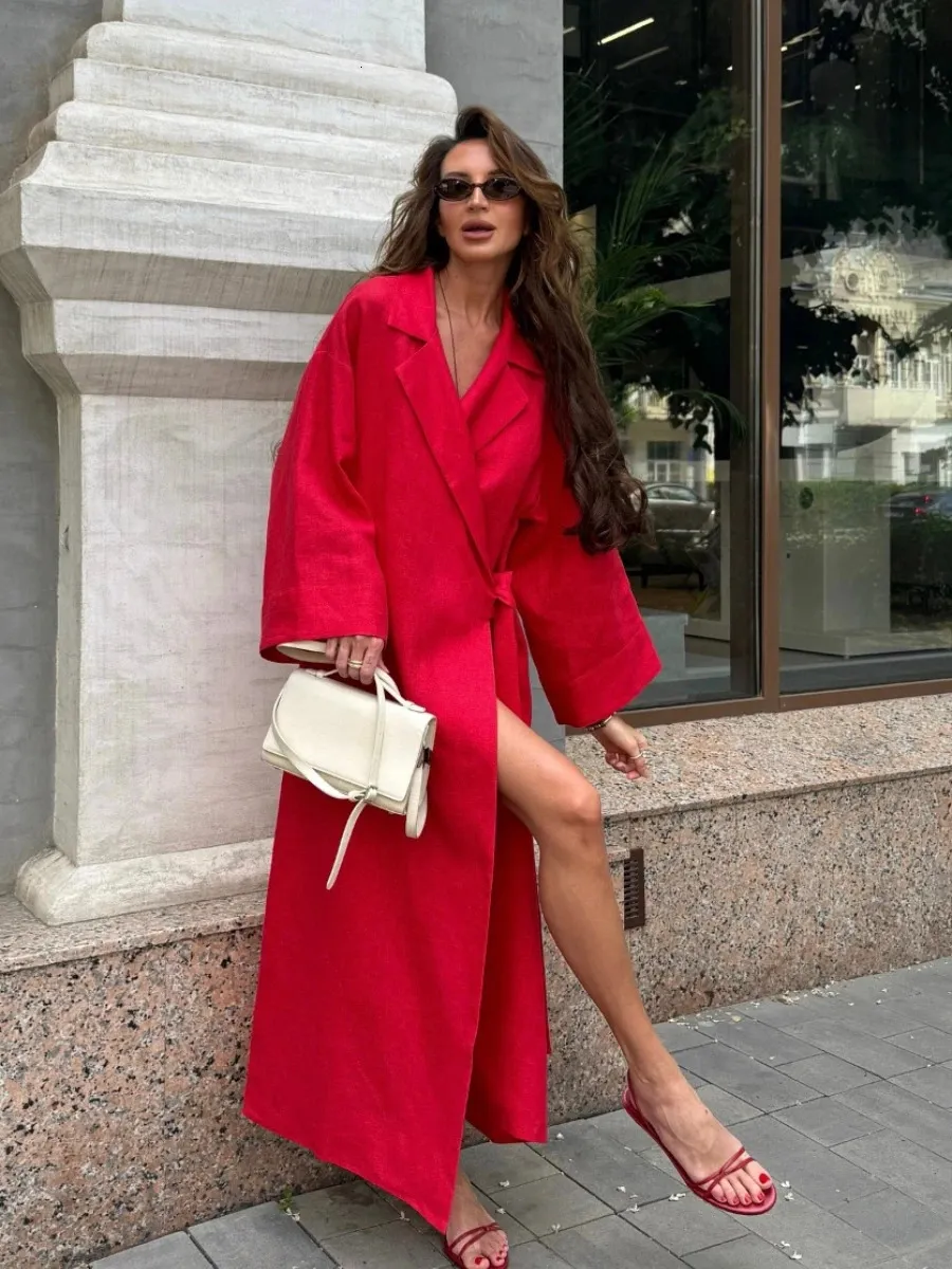 red linen sun dress ALLURE Midi Dress