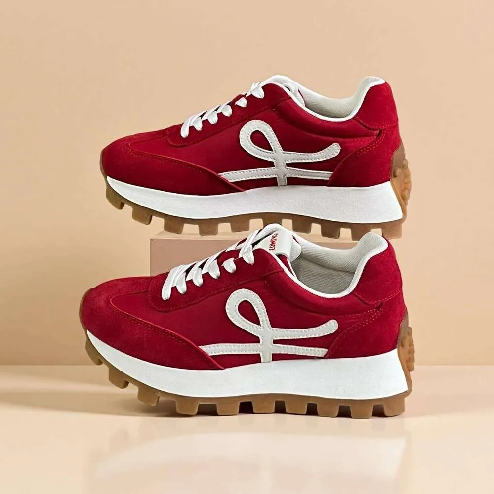 OKIMOZ Sneaker Designer Retro Chunky Platform Sneakers With Signature Logo Bold Red Casual Shoes_voghion.com