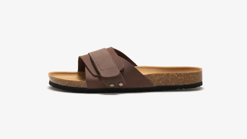 Comfortable Cork Sandals For Men And Women Adjustable Slides_voghion.com