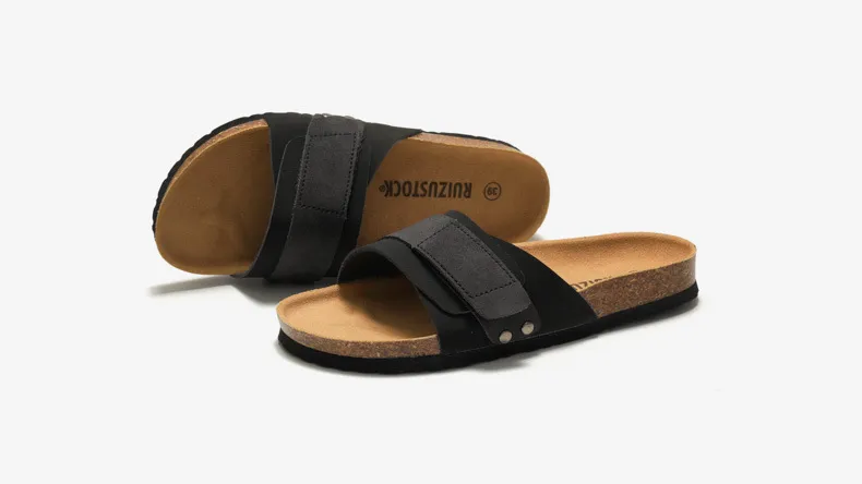 Comfortable Cork Sandals For Men And Women Adjustable Slides_voghion.com