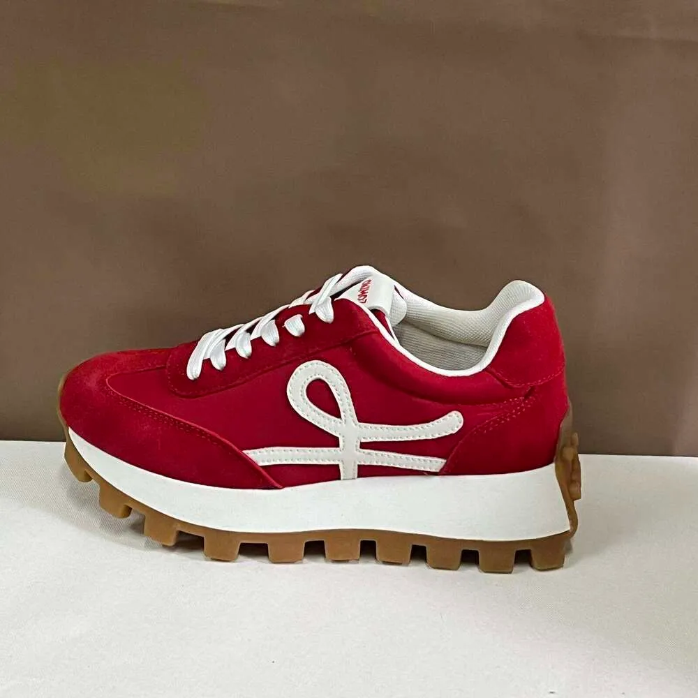 OKIMOZ Sneaker Designer Retro Chunky Platform Sneakers With Signature Logo Bold Red Casual Shoes_voghion.com