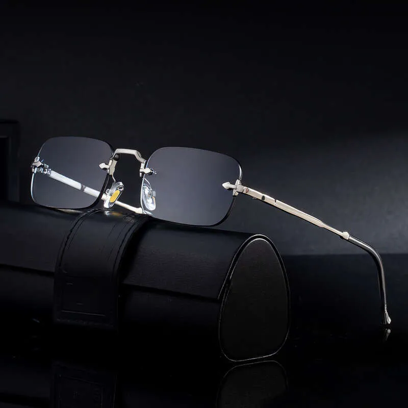 Rectangle Metal Frame Frameless Sunglasses for Men Women  display picture 3