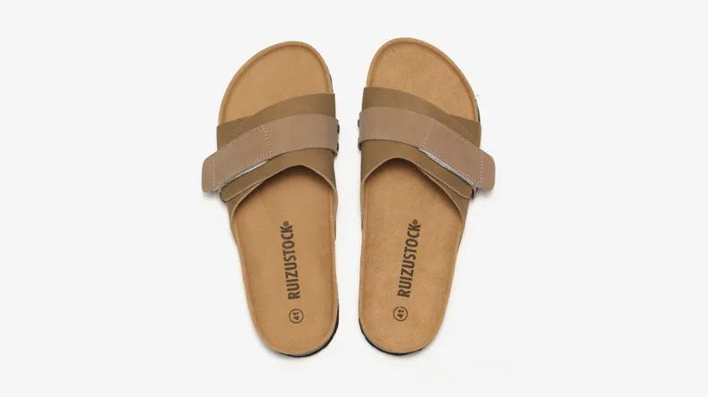 Comfortable Cork Sandals For Men And Women Adjustable Slides_voghion.com