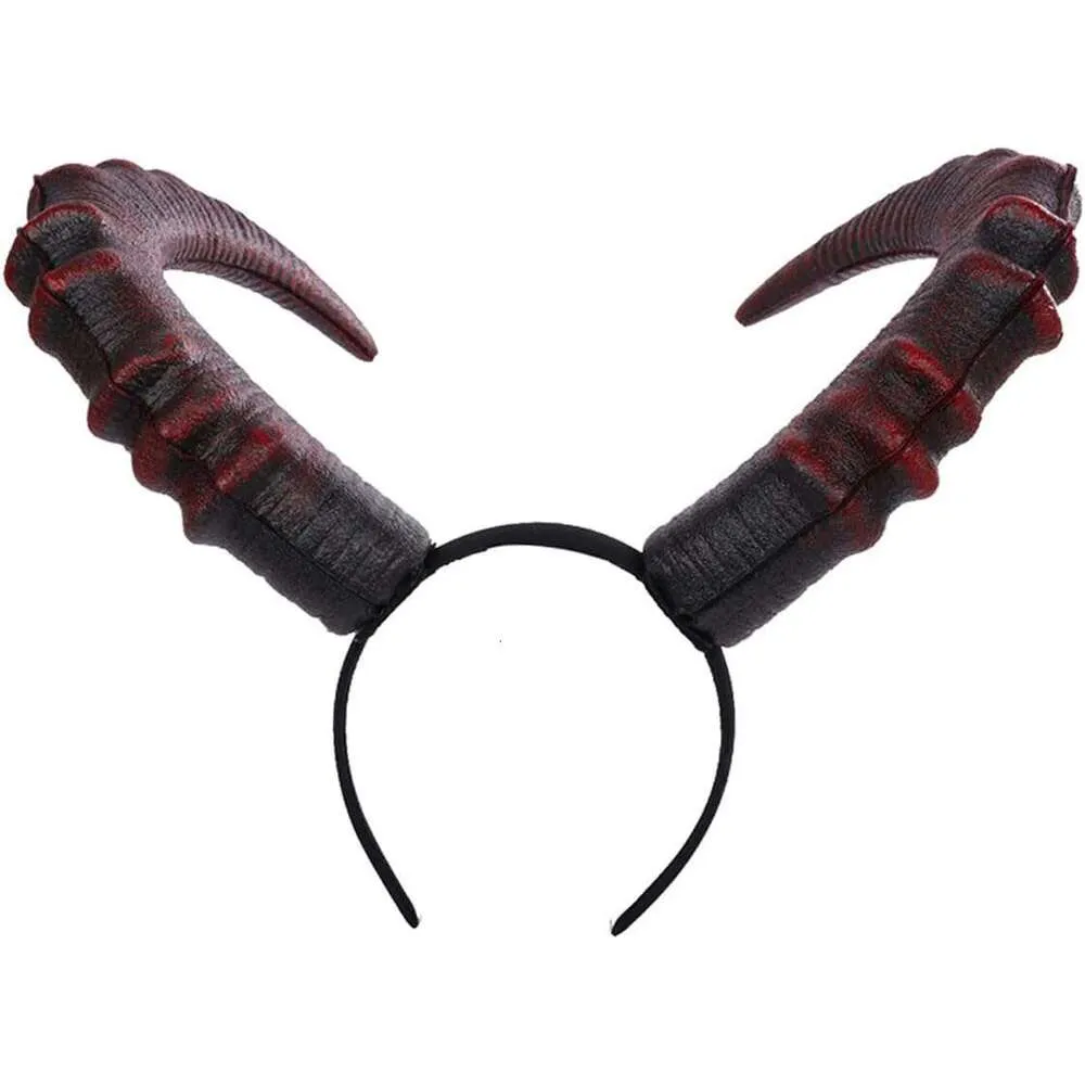 2026 Red Devil Horn Gothic Headband Large Demon Horn For Halloween ...